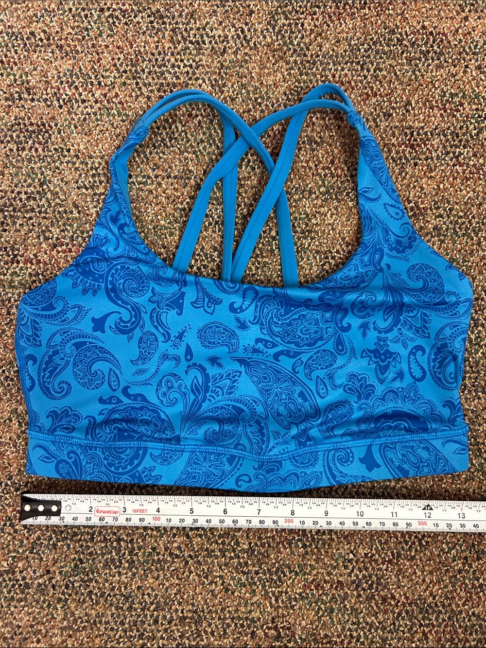 Blue Paisley Strappy Sports Bra - Women Intimates